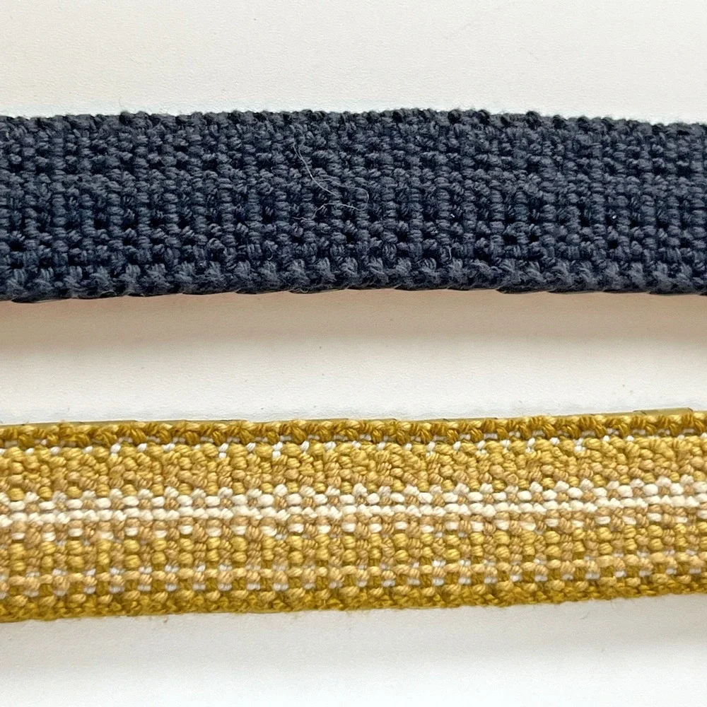 Vintage Fish Snake Scale Stretch Belts Silver and Gold Lot of 2 Disco 70s 80s